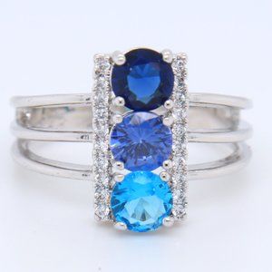 Sterling Silver Blue Spinel Ring